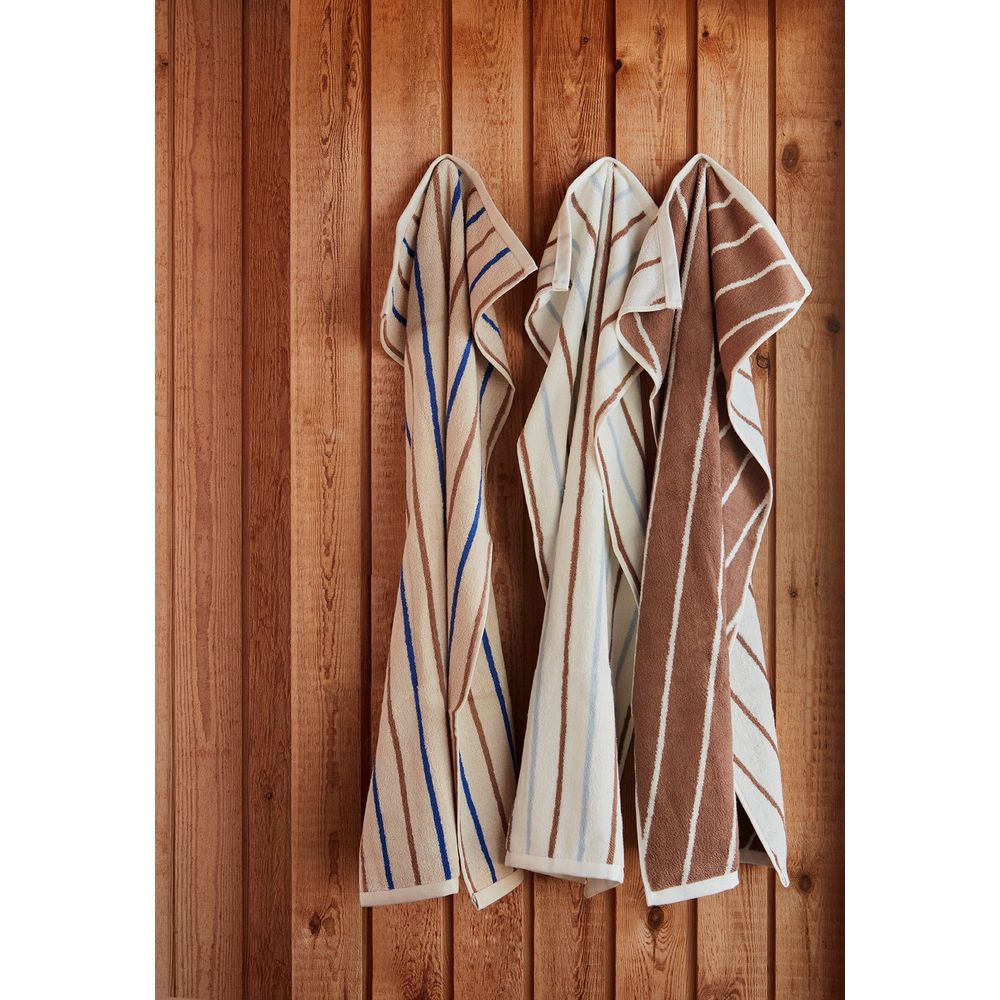 OYOY LIVING Raita Towel-100x150 cm - Caramel/Bleu optique