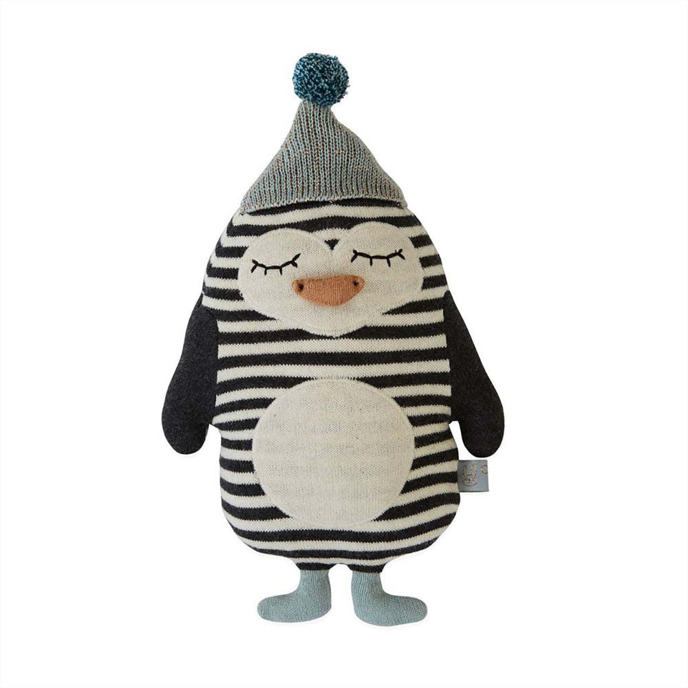 OYOY MINI Darling - Baby Bob Penguin - Offwhite/Negro