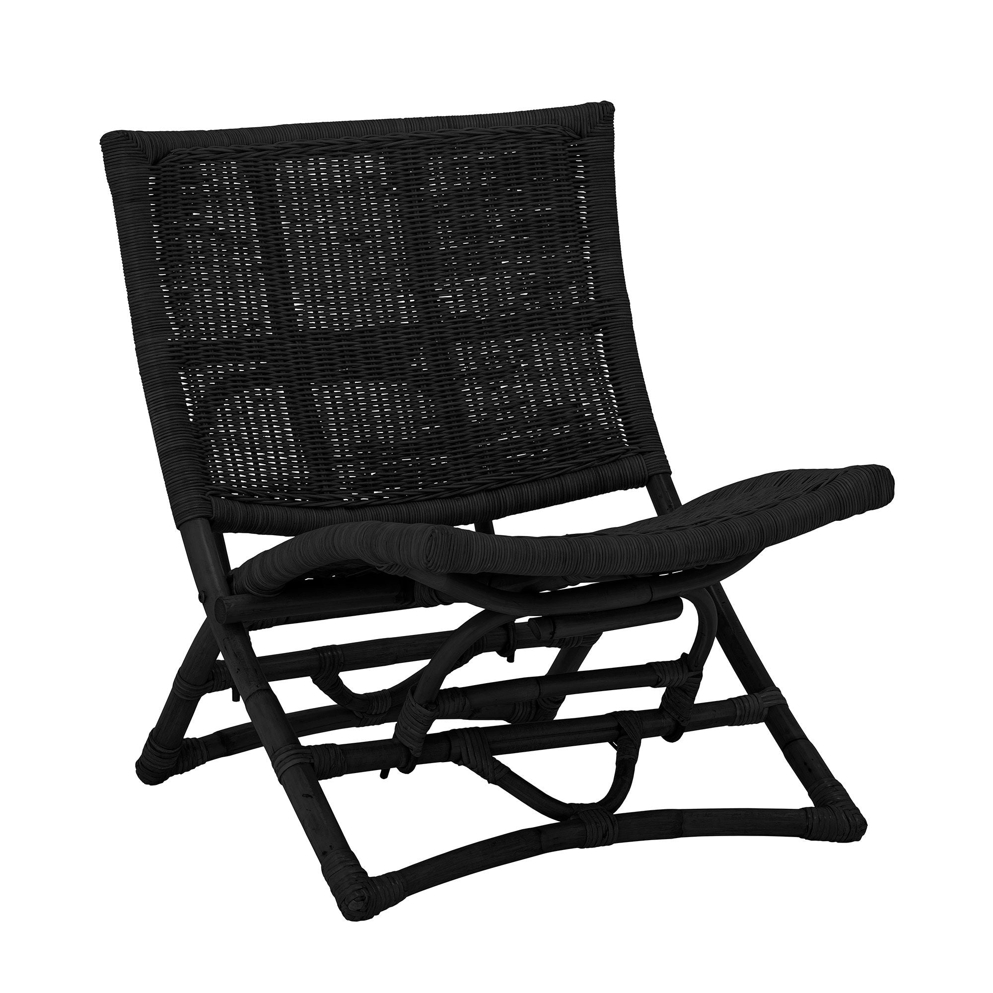 Bloomingville Fauteuil Baz, Noir, Rotin