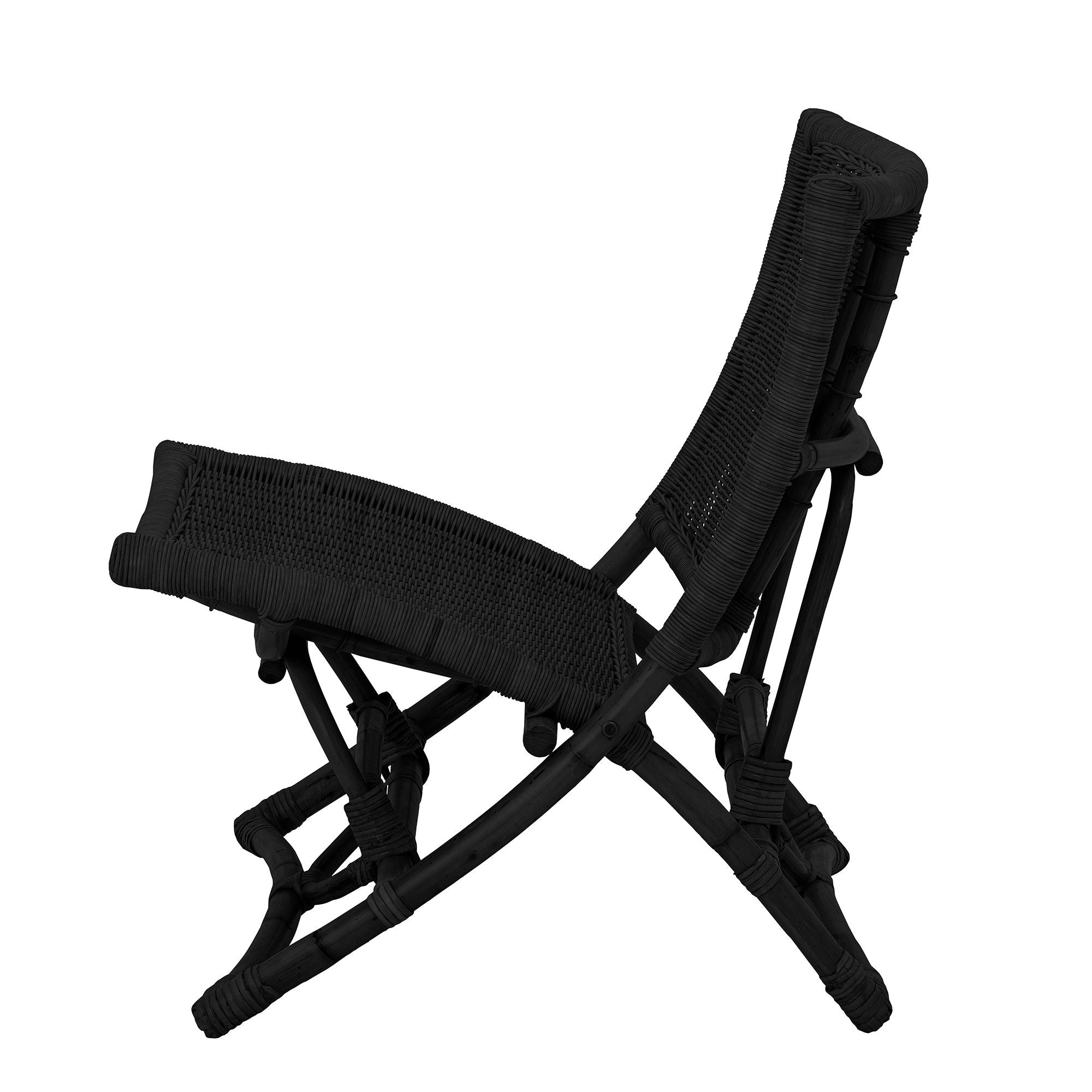 Bloomingville Fauteuil Baz, Noir, Rotin