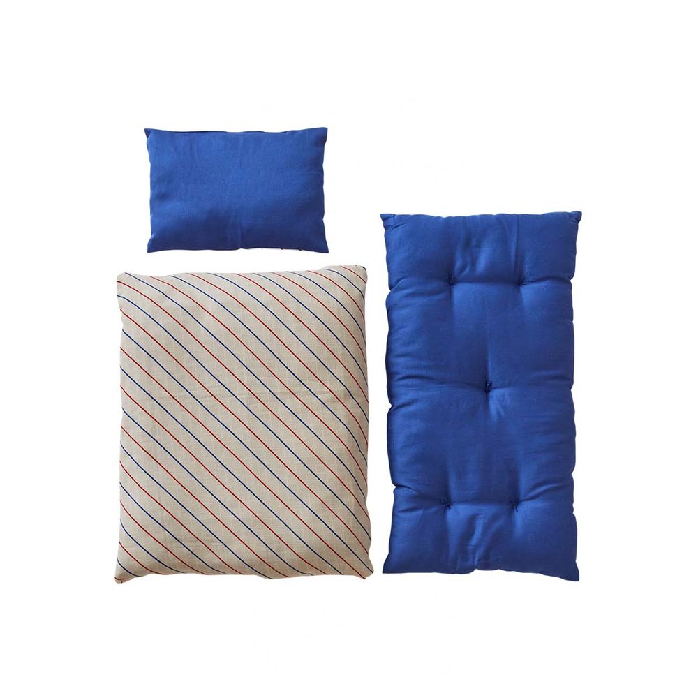 OYOY MINI Iro poppen beddengoed met matras - Blauw