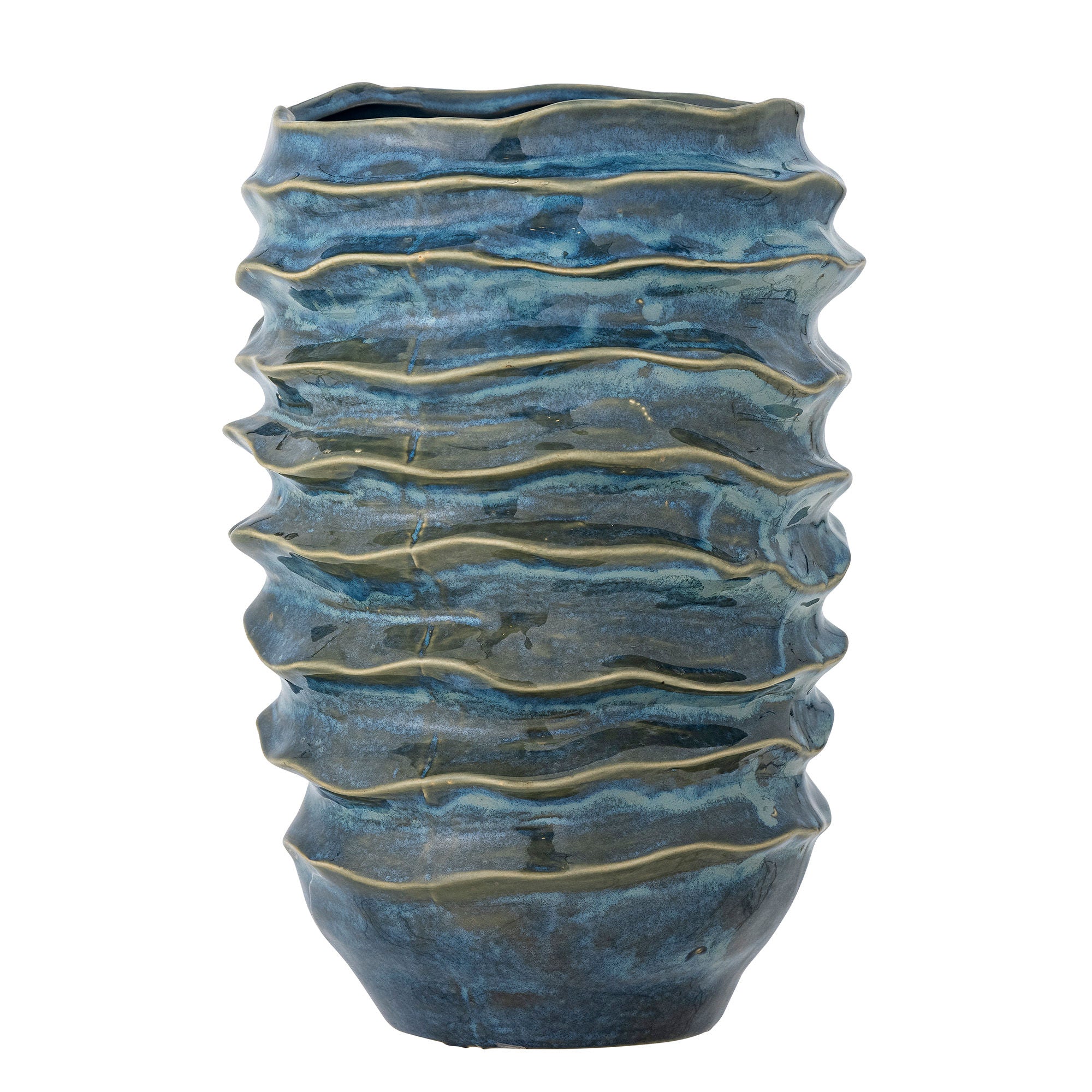 Kreative Sammlung Arturo Vase, Blau, Steinzeug