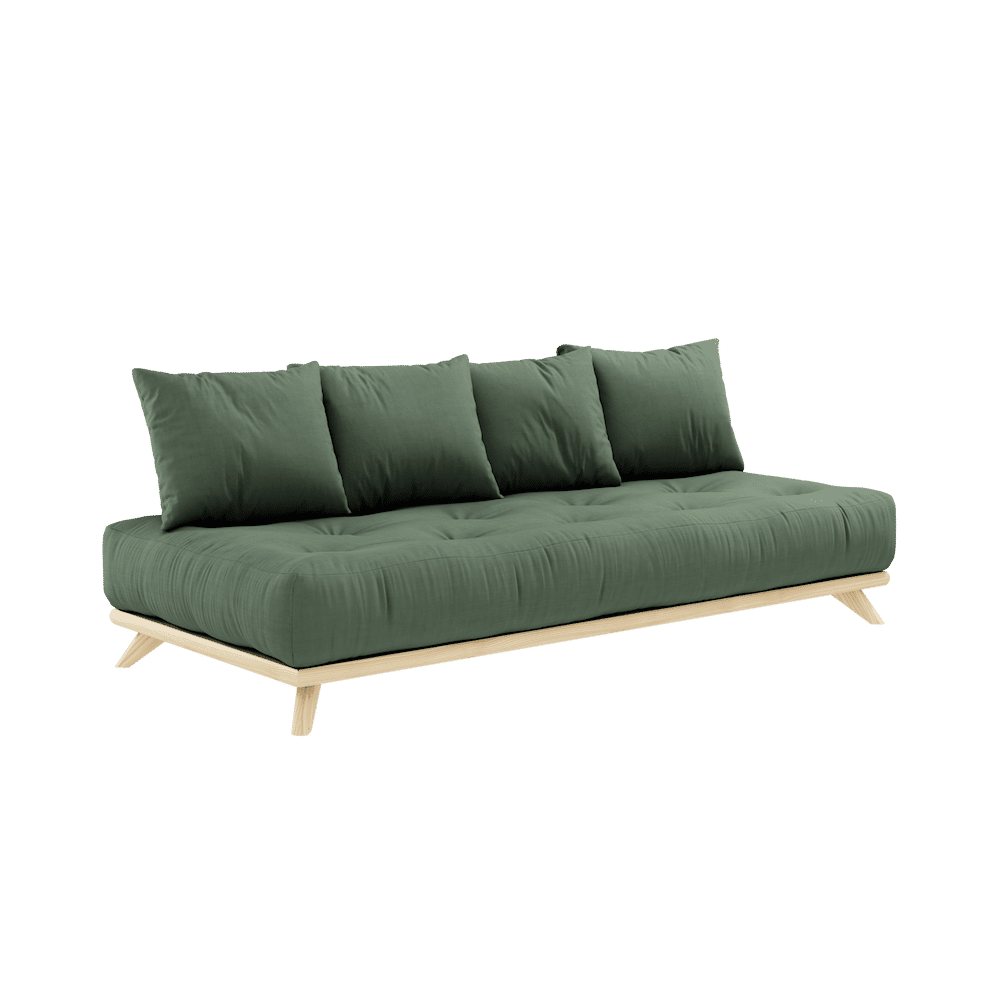 Karup Design SIN DAYBED CLARO LACADO W. SIN COLCHÓN DE DAYBED VERDE OLIVA SET