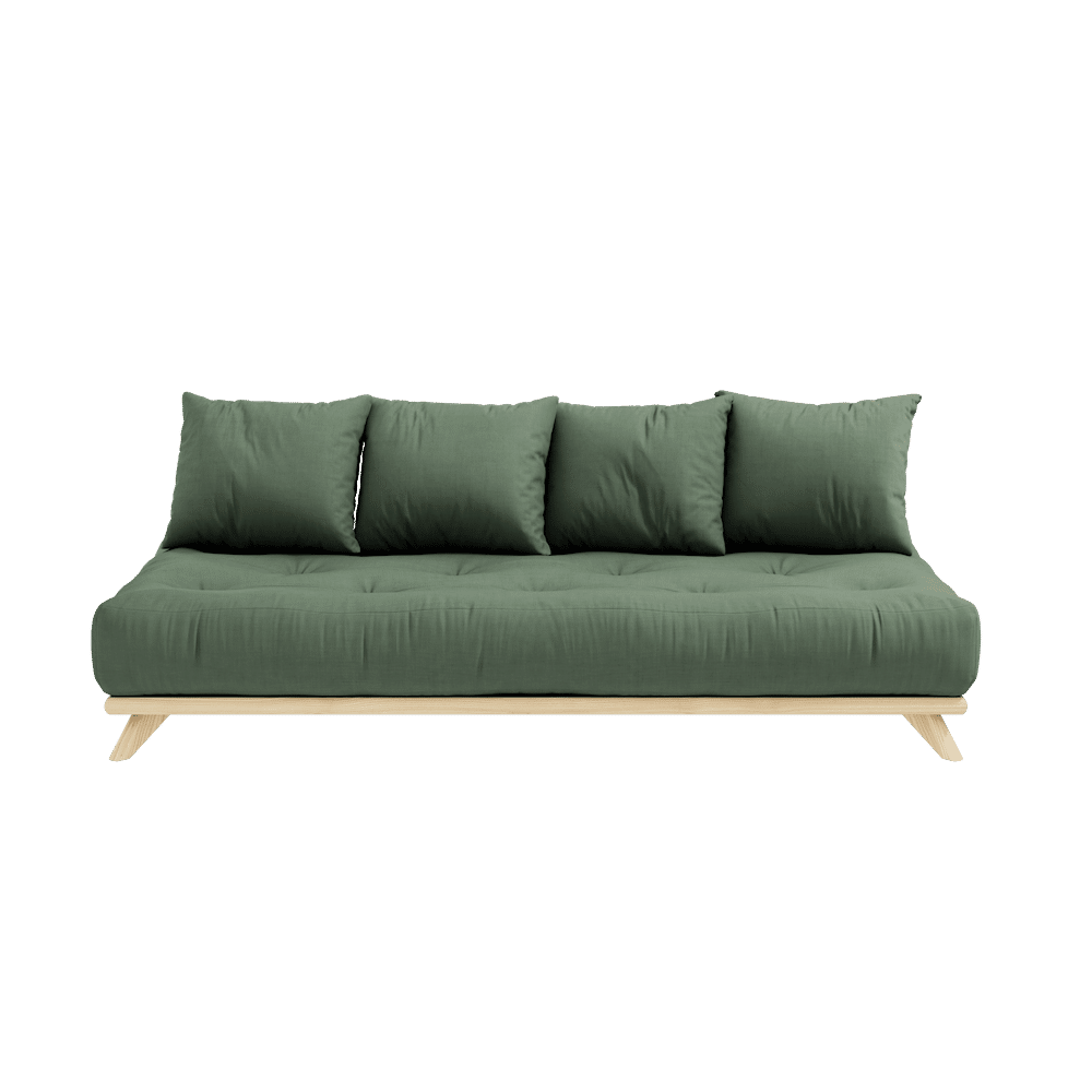 Karup Design SIN DAYBED CLARO LACADO W. SIN COLCHÓN DE DAYBED VERDE OLIVA SET