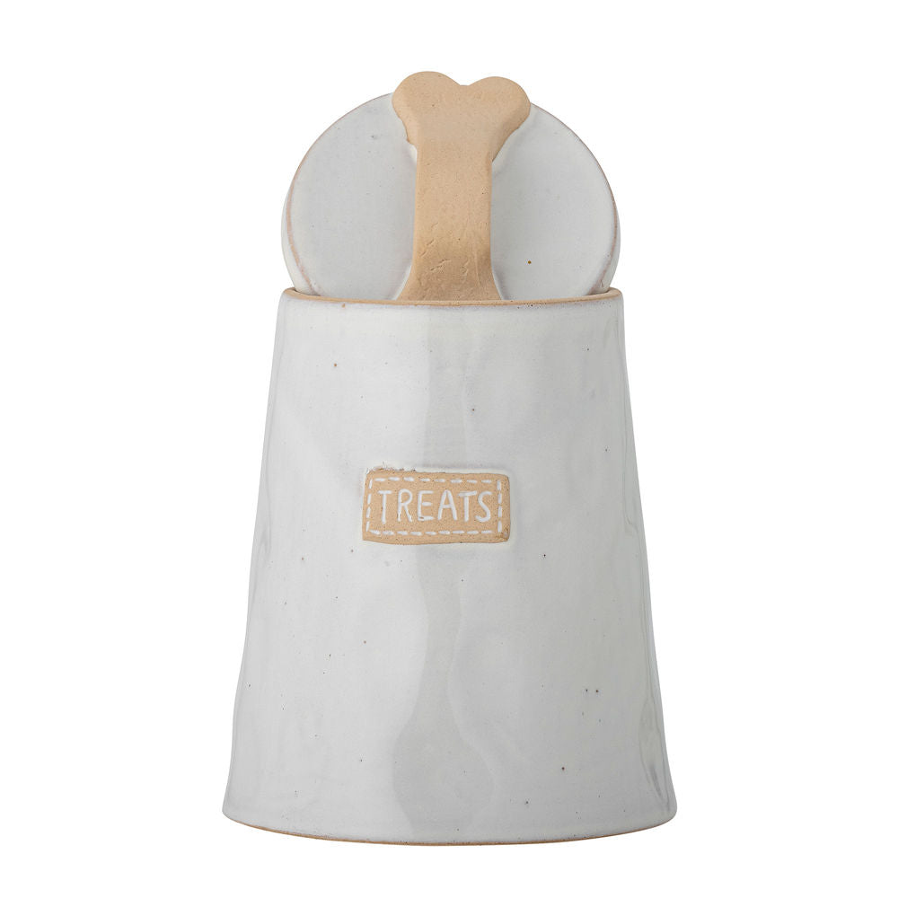 Bloomingville Bandit olla con tapa, blanco, gres